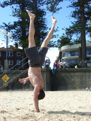 One handed handstand
