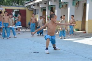 Shaolin-Kids-training-in-blue