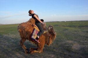 Vicky stuck on camel